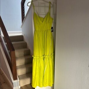 Cynthia Rowley Yellow Maxi Sundress Sleeveless V-Neck